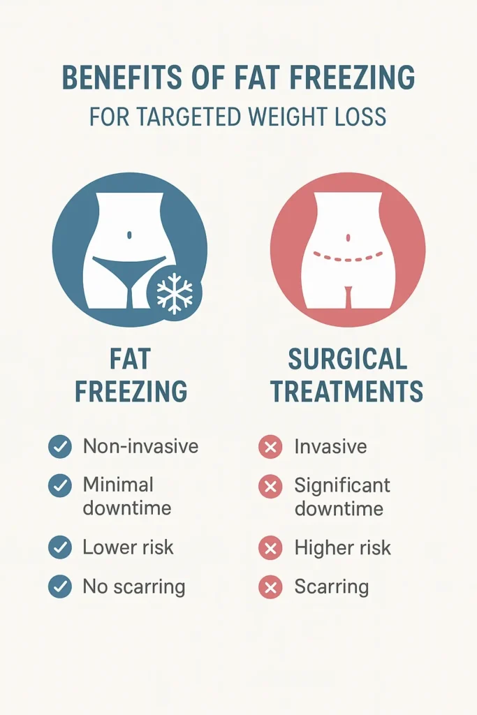 graphic showing the benefits of fat freezing Leigh-on-Sea